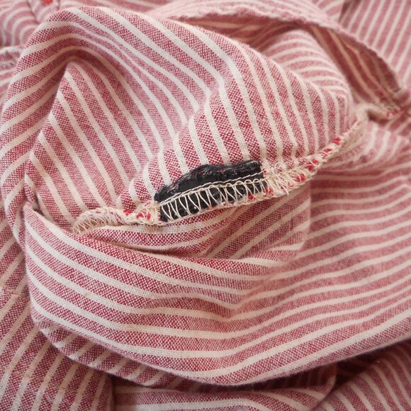 Split Co Men's size L Short Sleeve Button-up Shirt Casual Striped Flap Pockets - Picture 9 of 10